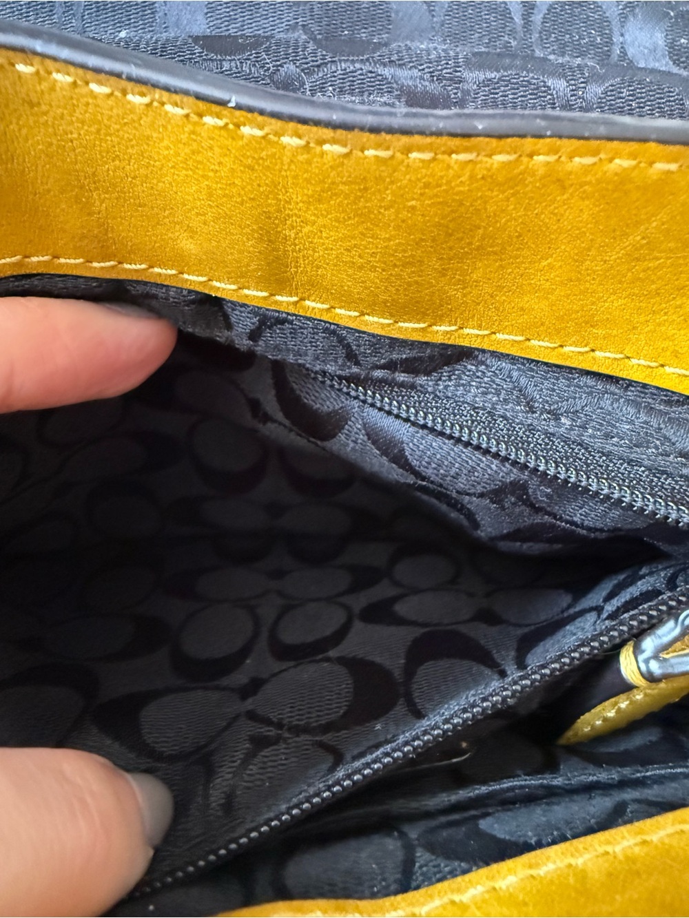 Coach Yellow Leather Satchel with Top Handle - Picture 6 of 16